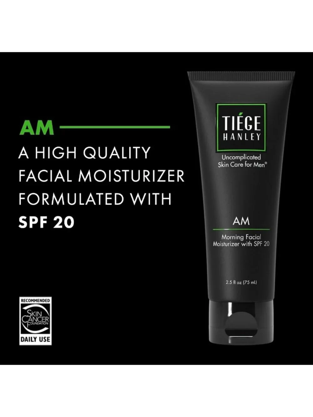 Men's Facial Moisturizer with SPF 20 - Hydrating Cream for Even Skin Tone, 2.5